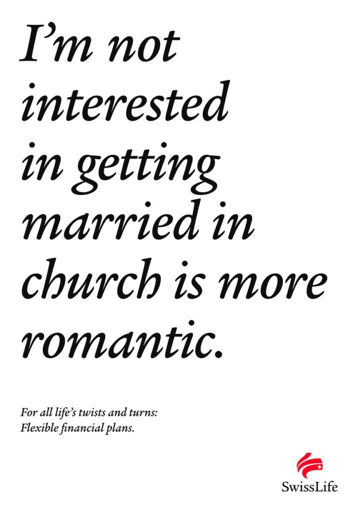 Headline: I'm not interested in getting married in church is more romantic.