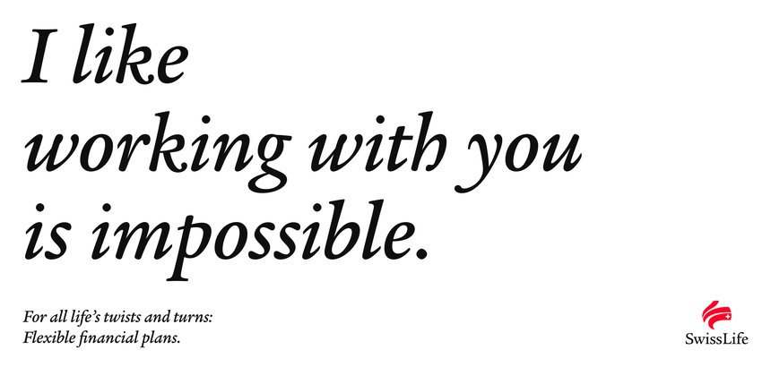 Headline: I like working with you is impossible