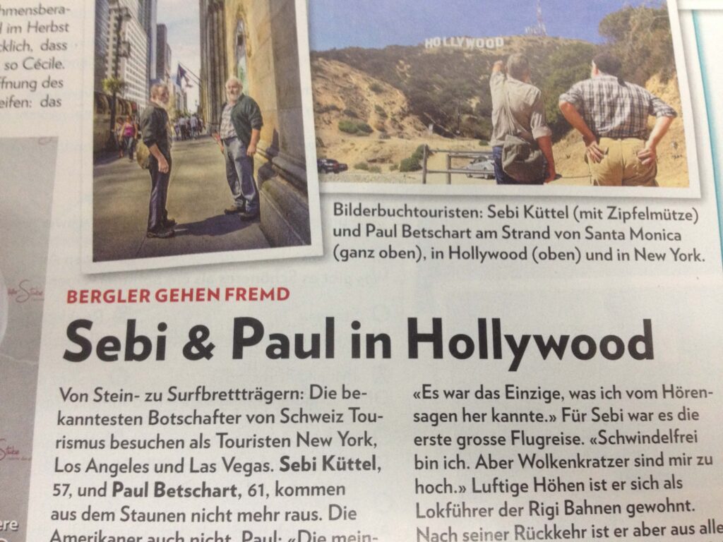 Artikel aus der Schweizer Illustrierten: Sebi & Paul in Hollywood